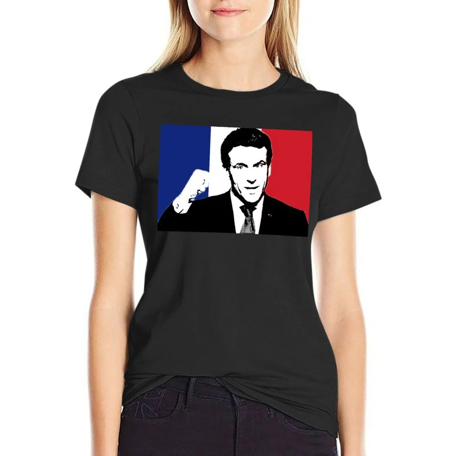 Emmanuel Macron France en marche cpa 10 T-Shirt lady clothes kawaii clothes summer top t-shirt dress for Women long