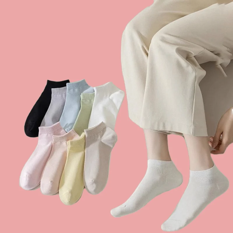 Calcetines informales versátiles y cómodos para mujer, medias blancas de colores bonitos, transpirables, 5/10 pares