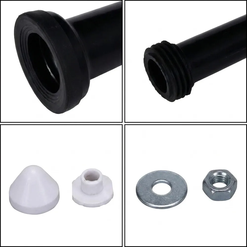 Black ABS Extended Flushing Pipe Connector for Geberit Wall Mounted Toilets 31cm x 18.5cm Seamless Integration
