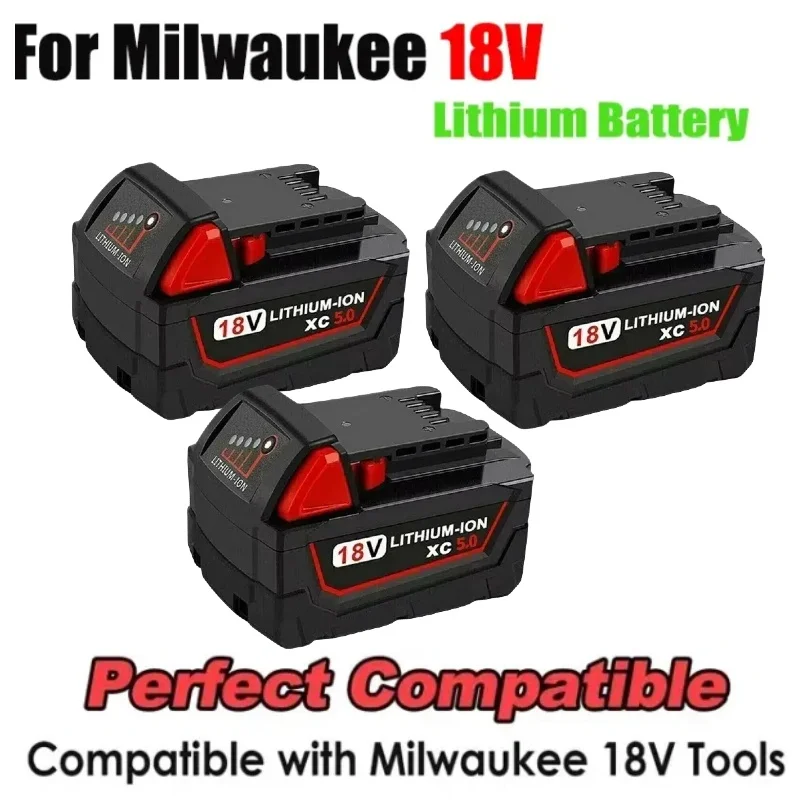 New tool battery, for new Milwaukee M18 48-11-1815 48-11850 2646-20 2642-21ct service battery positive charger 12800mah