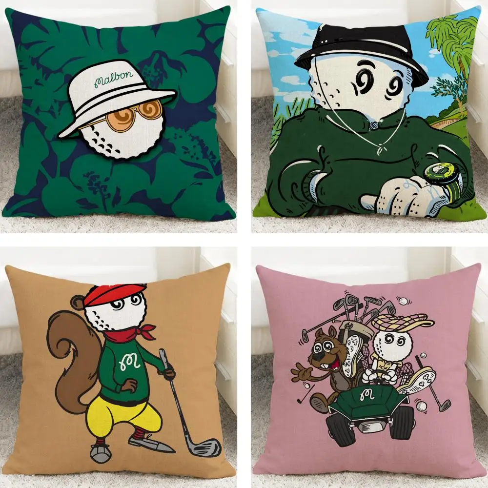 Fodera per cuscino Brand Malbon Golf, in lino naturale traspirante, per divano e camera da letto, federa decorativa