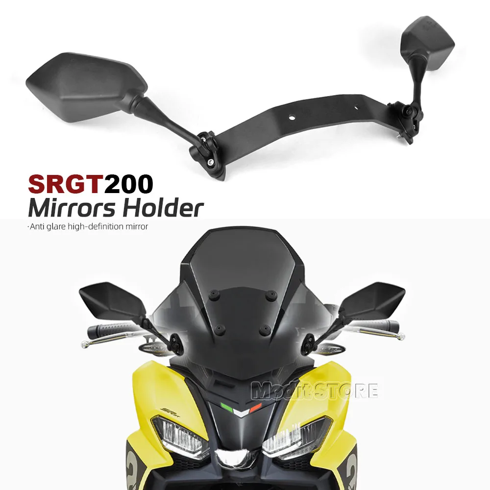 Rearview Mirrors For Aprilia SR GT200 SRGT 200 srgt 200 Motorcycle Side Mirrors Bracket Kit Windshield Holder Holder Adapter