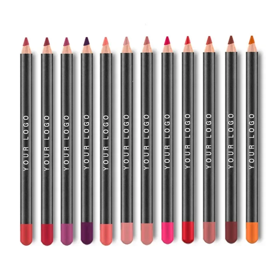 Custom 12pcs/set Waterproof Liquid Lipliner Kit Hooking Lines Long Lasting Easy To Wear Matte Sexy Liquid Lip Liner Bulk Makeup