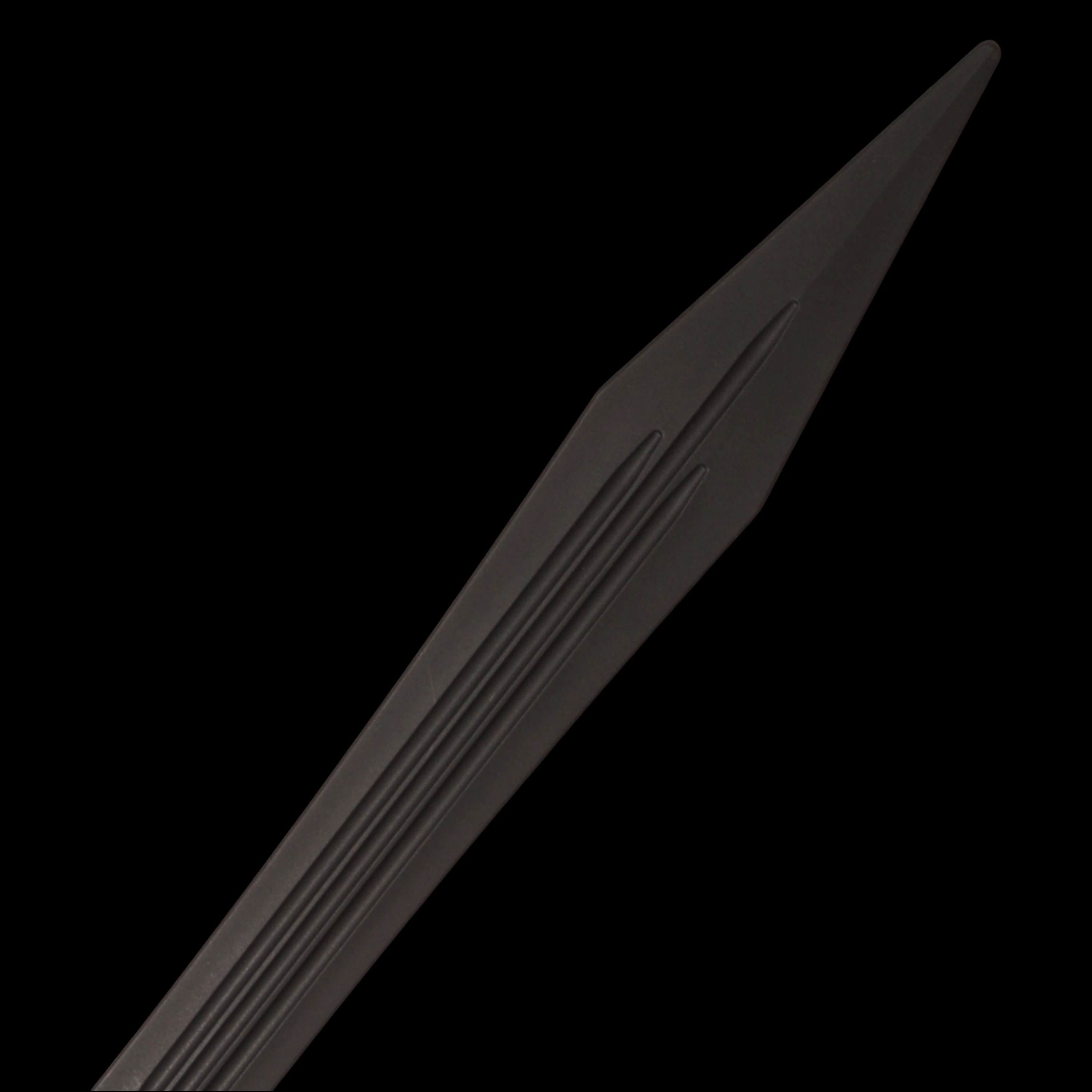 32インチローマンソード、黒刃、プラスチック素材、ロールプレイング、一体型デザイン、トレーニングソード、コレクションに不可欠