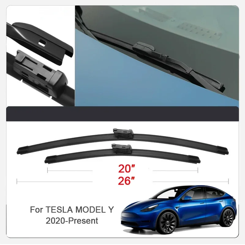 2PCS Per TESLA MODELLO 3 SXY 2013-2026 Auto Lama Parabrezza Tergicristallo In Gomma Pulizia Auto Proteggere Accessorio Esterno