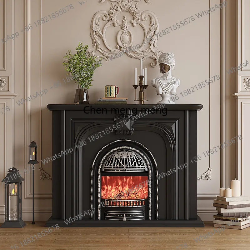 French style, solid wood heating, fireplace European home bed and breakfast living room, fireplace decorative cabinet