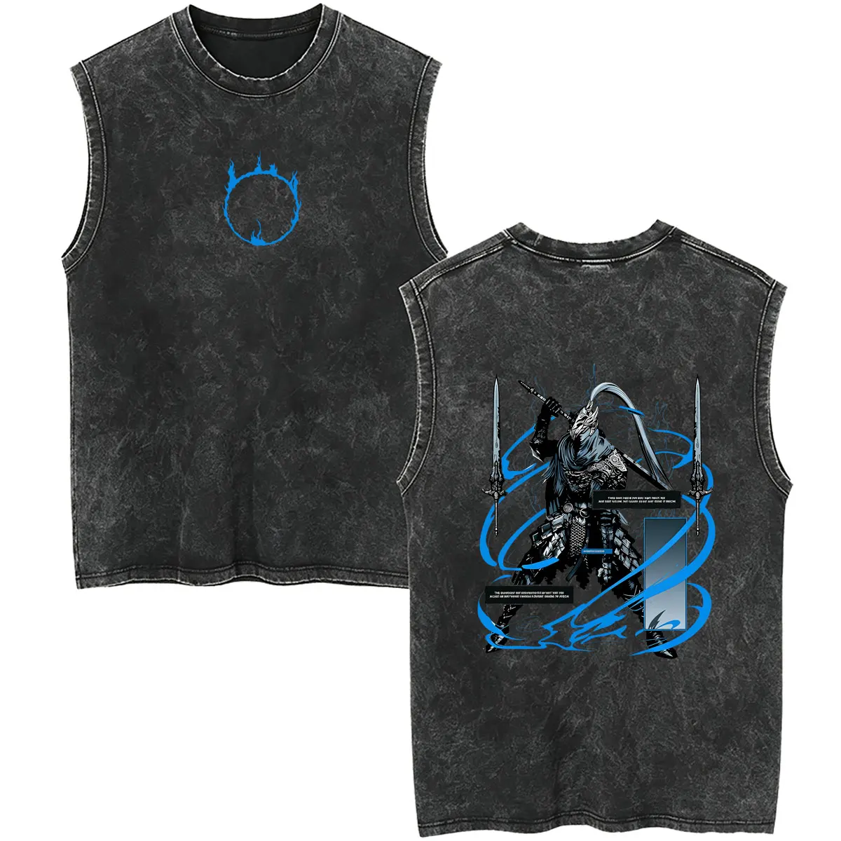 Game Dark Souls Artorias The Abysswalker Vintage Washed Tank Tops Men Women Clothing Retro Gothic Rock Oversized Sleeveless Vest