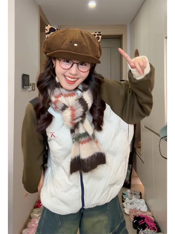 

American Color Blo Stand Collar Cotton Jaet Men's Lightweight Downproof Outdoor Coat Warmth Youth Casual Winter Coat