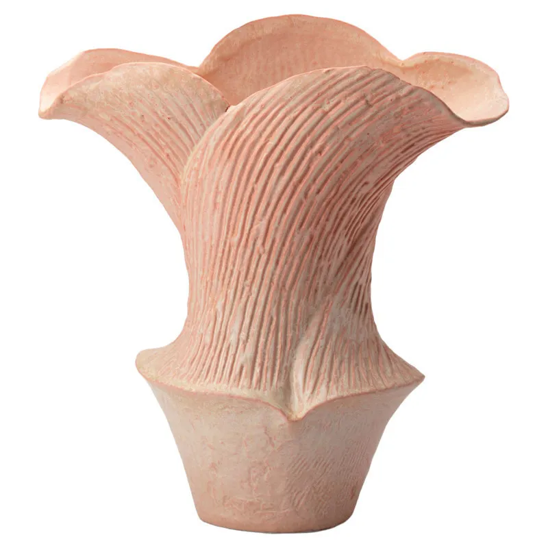 Premium sense retro ceramic vase large diameter art design modeling living room entrance flower ware decoration