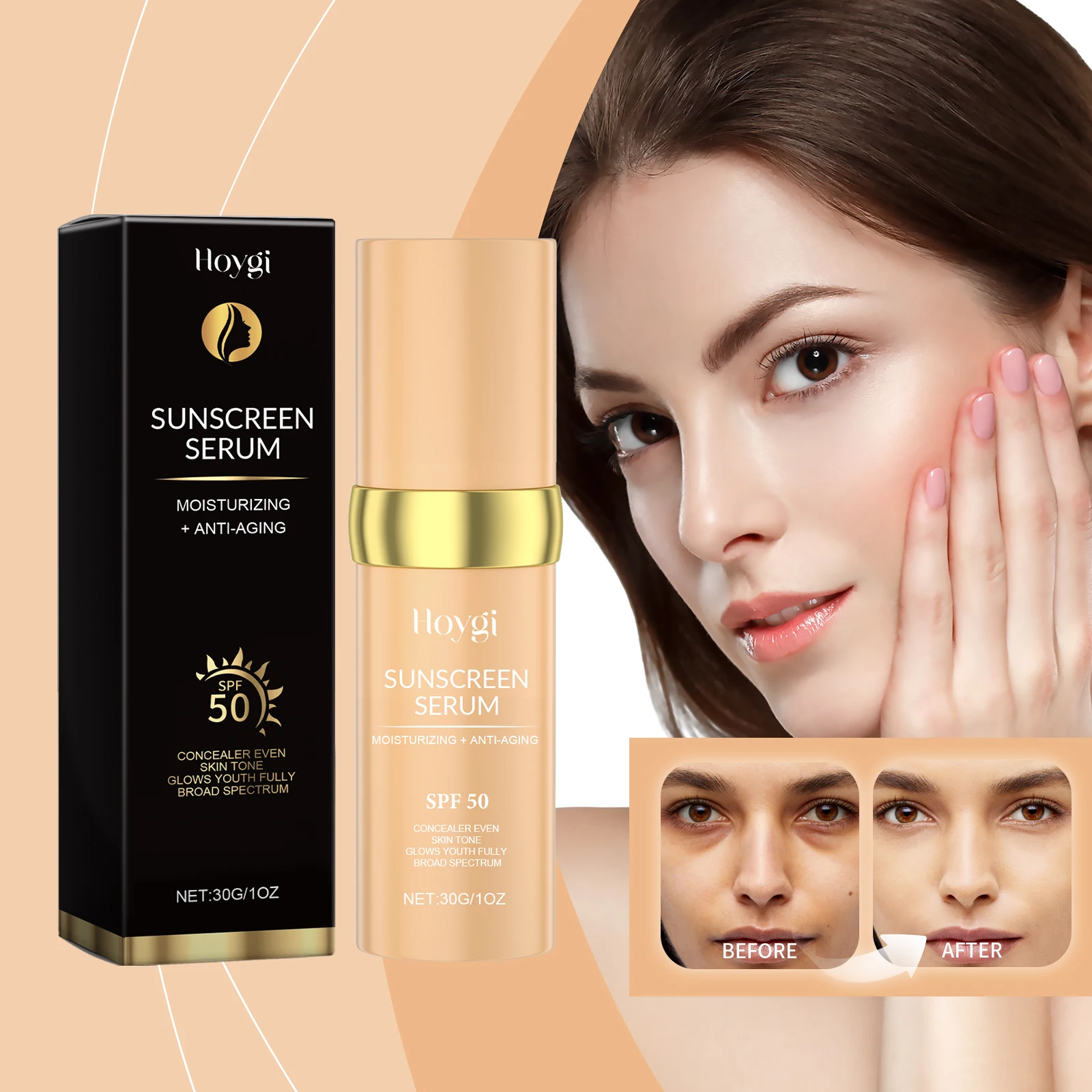 Feuchtigkeitsspendende Gesichts-Concealer-Creme Hydratisierende Sonnenschutz-Grundierung Leichte Natürliche Aufhellung für Alle Hauttypen Makellose Basis-Make-up-Basis