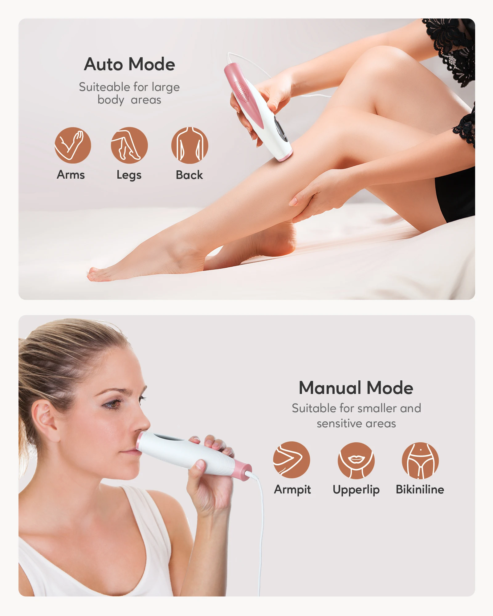 Innza IZ-D26 IPL Hair Removal 999,000 Flashes Painless Epilator for Men/Women Armpits Back Legs Arms Face Bikini Line Multi-Zone