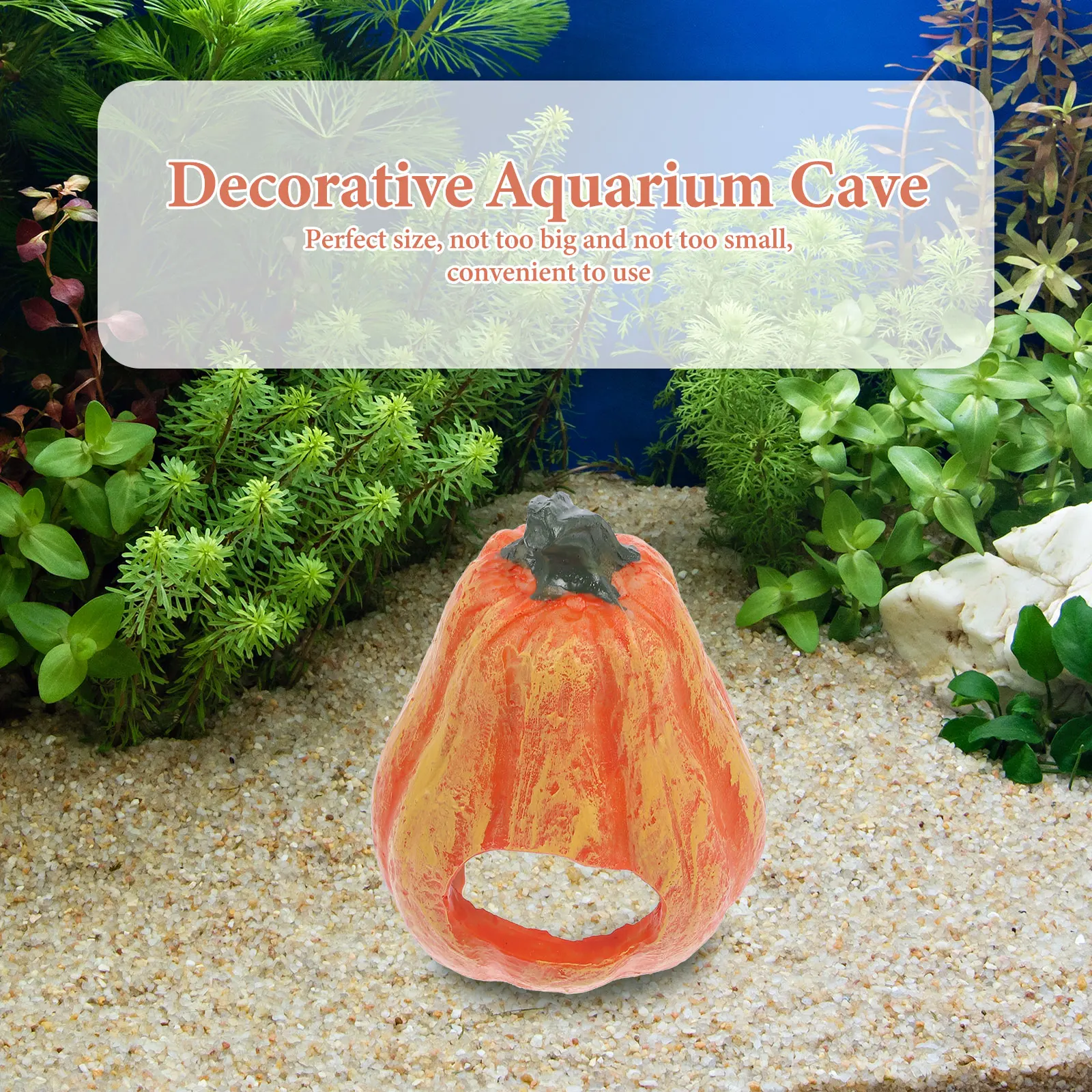 

Lovely Resin Aquarium Pumpkin Decor Tank Ornament Shrimp Cave Home Desktop Decoration Fish Tank Landscaping Prop Aquarium Supply