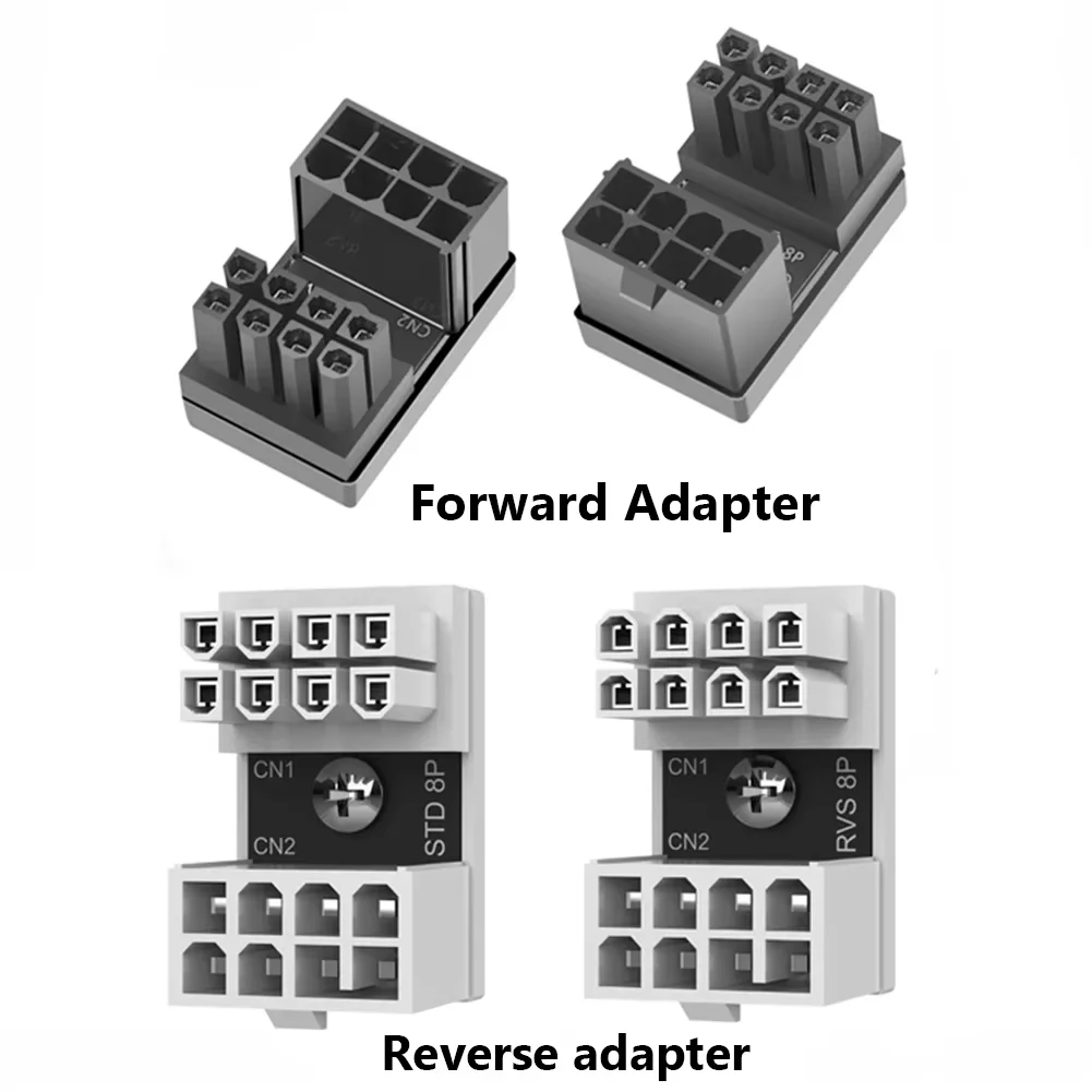 ATX 8pin Female 180 Degree Angled to 8 Pin Male Power Adapter for Desktops Video Card GPU Power Steering Connector Elbow Head