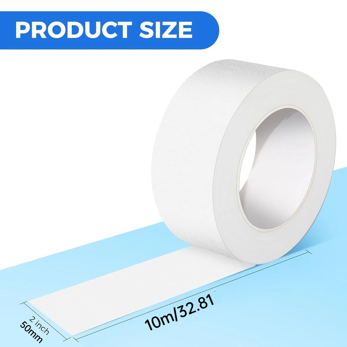 White Heavy Duty Duct Tape – Strong, Flexible, All-Weather, No Residue, Tear by Hand – Repairs & Industrial