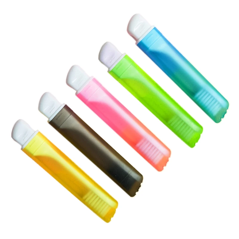 Portable Folding Toothbrush Travel Tooth Brush Set for Creative Tooth Clean Tool Plastic Container Bathroom Accessories