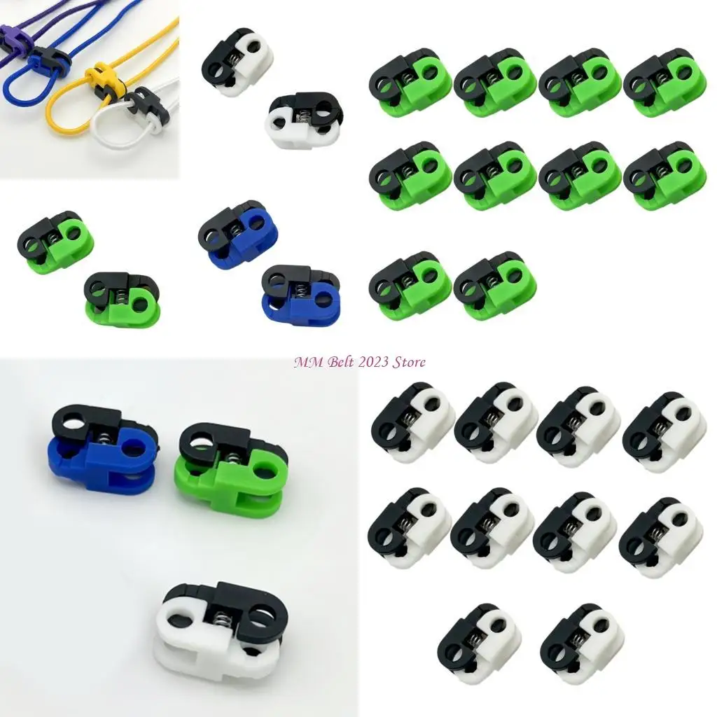 49ME 10pcs Nylons Toggle Stoppers Light weight Spring Toggles Durability Cord Clip for Clothing Hems and Pant Cuffs