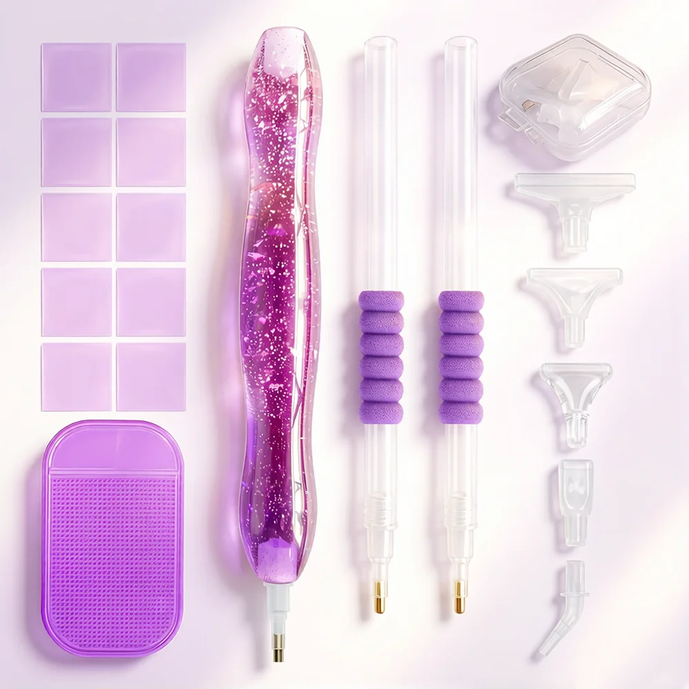 2026 New Arrival Diamond Painting Pen Set Multi-Tip Drill Pen for 5D Diamond Art Ergonomic Design with Anti-Slip Grip, Includes