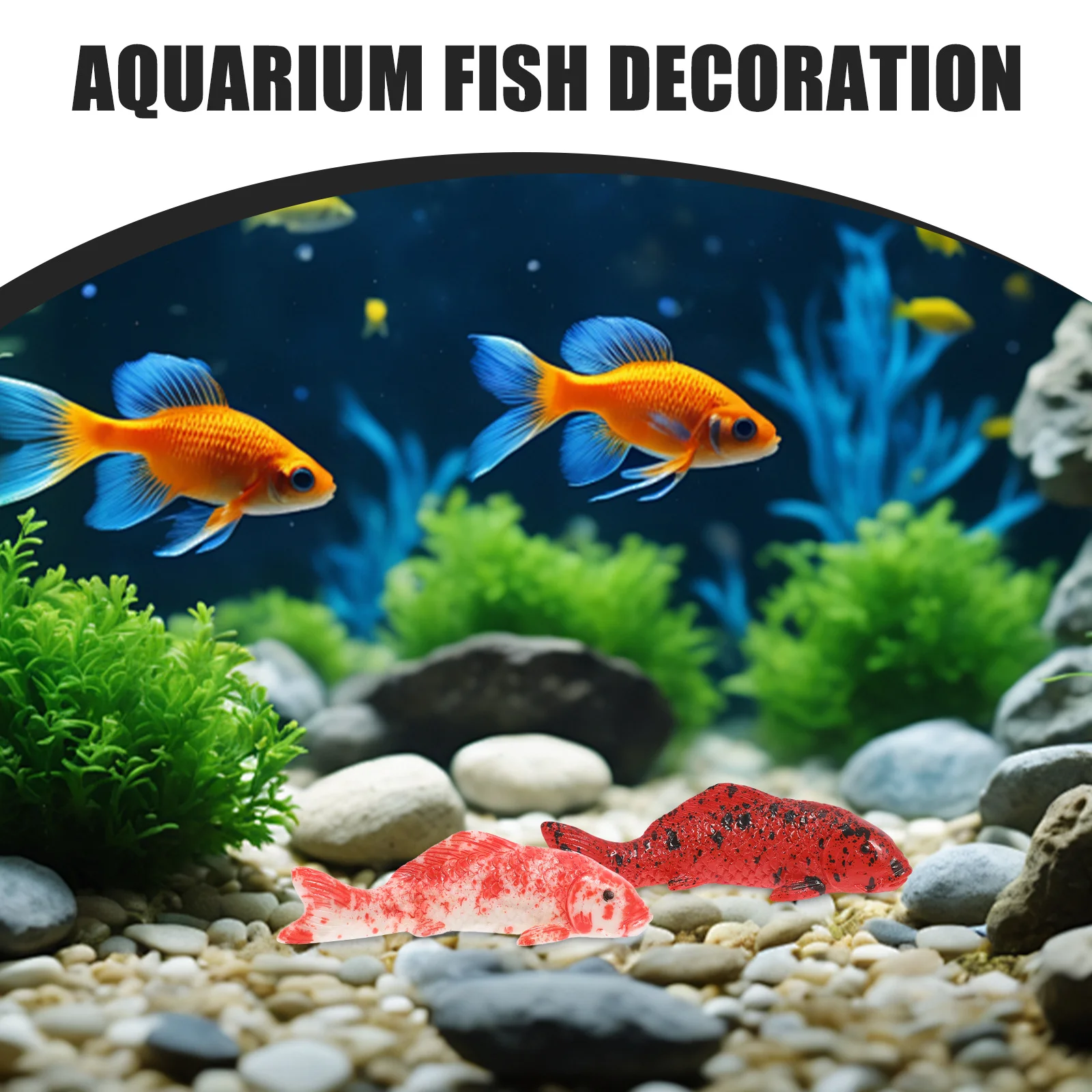 

5Pcs Compact Fake Fish Resin Koi Ornament for Fish Tank Decor Realistic Aquarium Decoration Small Terrarium Additions
