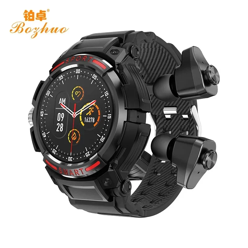 New Gt100 Smart Watch 2023 Nfc Payment Tws 2-in-1 Bluetooth Talking Sports Smart Bracelet