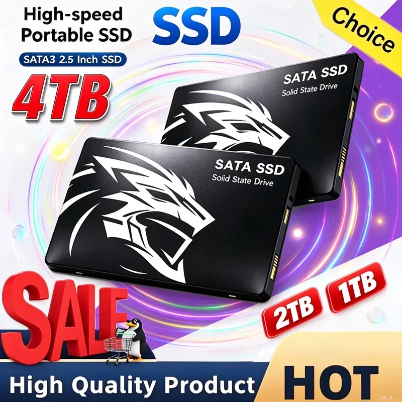 2.5 SATA3 Hard Disk 500GB 1TB 2TB 4TB New Upgrade SSD Internal Solid State High Speed Hard Drive For Desktop Laptop PC