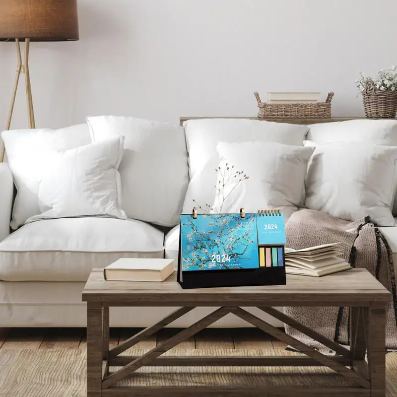Calendário de Mesa, Desktop, Pequeno Planejador Mensal, Mesa, Escritório, Tampo de Mesa, Parede de Programação, Decorativo Diário, 2024