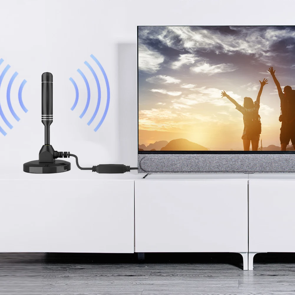 Amplified HDTV Antenna 37dB High Gain Multi-use HDTV Digital Box Indoor Antenna Home TV Aerial Support 4K 1080p All Television