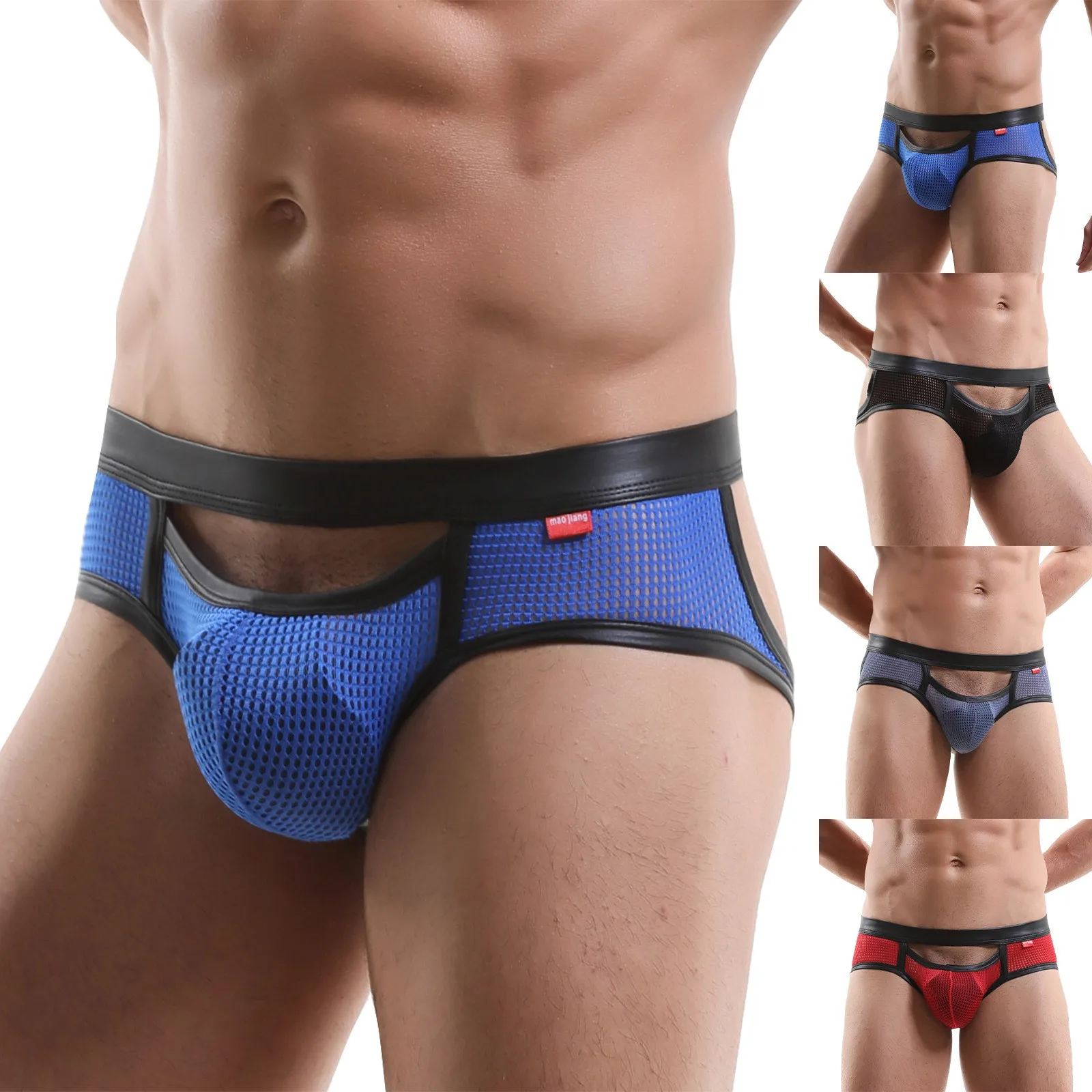 تنورة الذكور الملابس الداخلية للرجال بعد فارغة مزدوجة المحملة مثير الجلود الفائدة U أثار حقيبة كبيرة سلال الهدايا العائلات