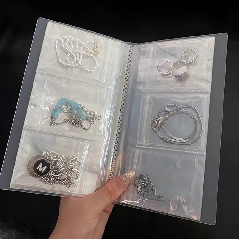 Anti-oxidation Transparent Jewelry Organizer Storage Albums Box Reclosable Necklace Rings Earring Bags Portable Jewelry Boxes