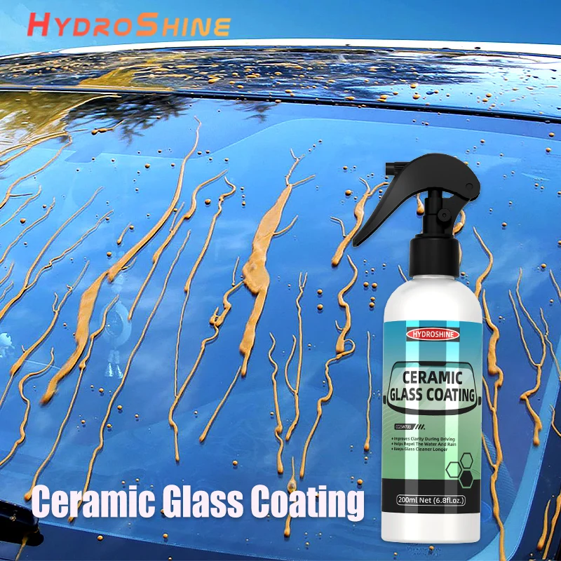 Hydroshine Ceramic Glass Coating Liquid Coatin Crystal Hydrophobic Stain Removal Windshield Clear Auto Window Detailing Tool