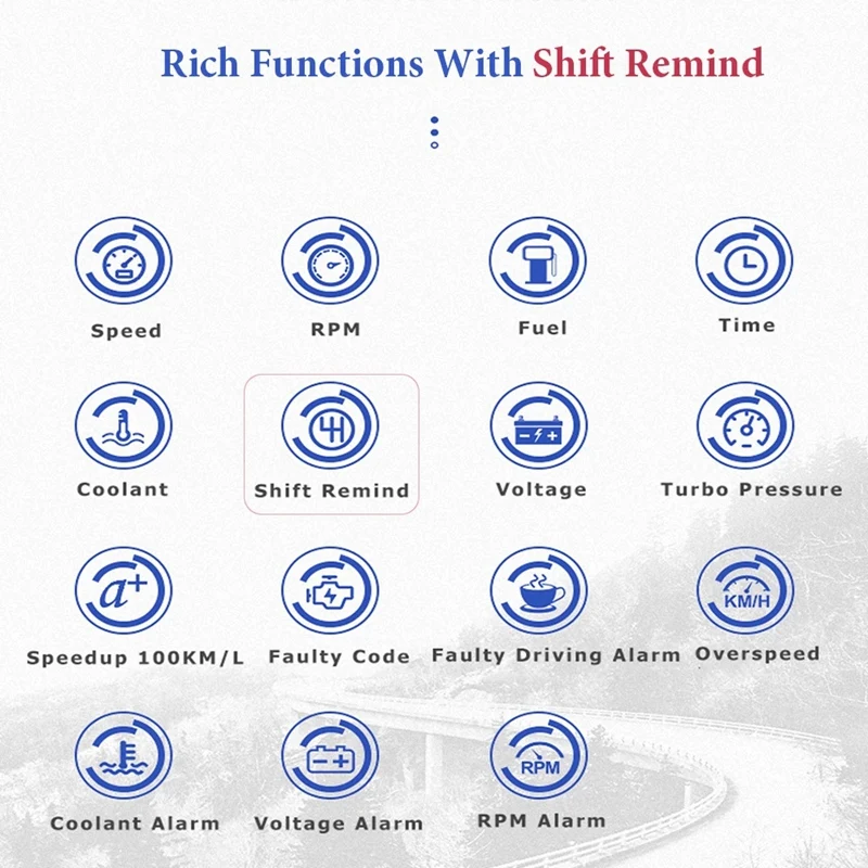 5.5Inch Windshield Projector HUD Display Head Up Display Car OBDII EUOBD Shift Reminder Water Temp. RPM KM/H MPH