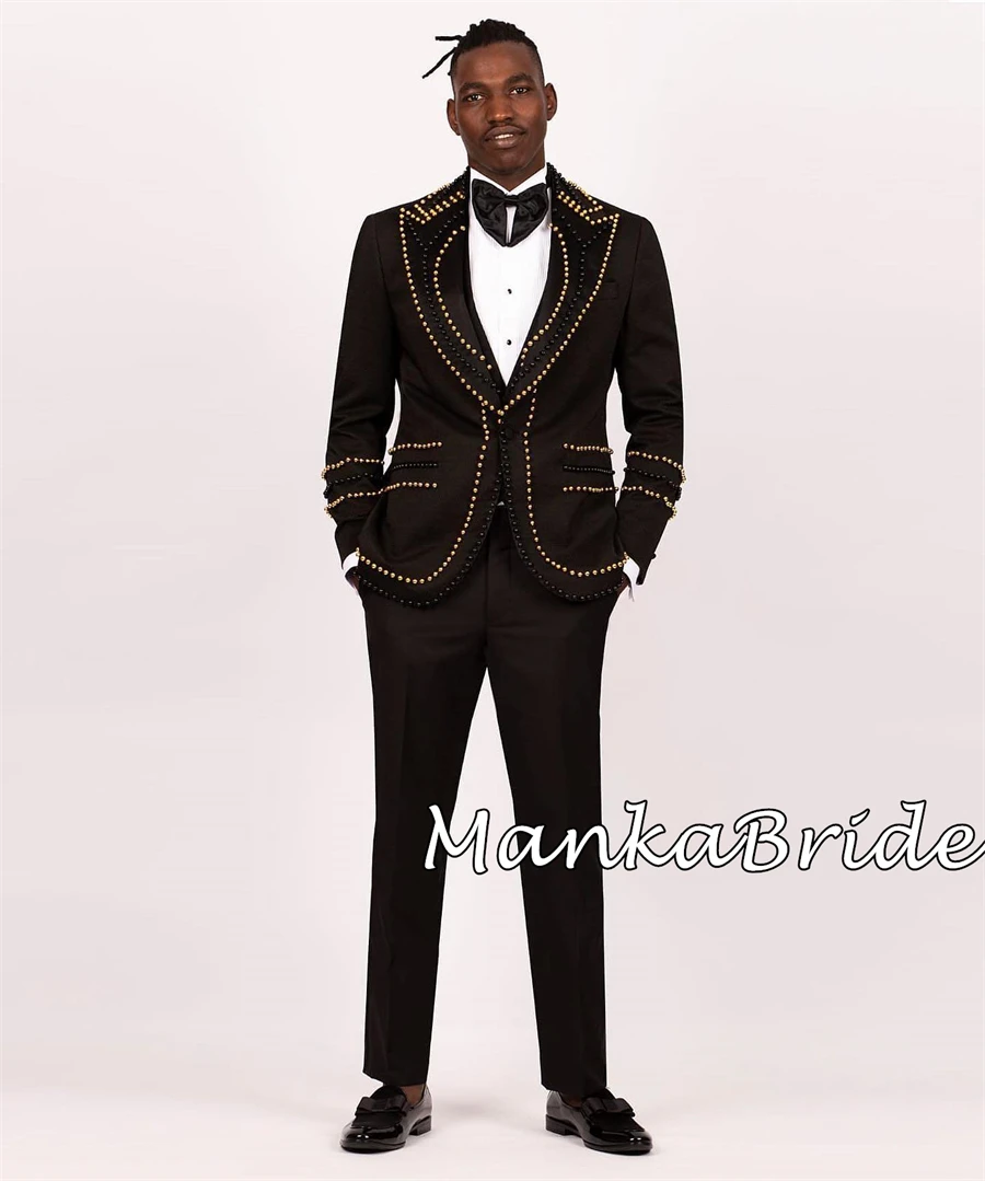 Luxury Pearls Groom Tuxedo for Wedding Prom  Double Vents Men's Blazer Only 1 Jacket