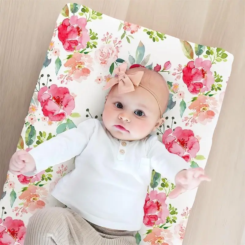 581F غطاء وسادة تغيير لطيف مع ضميمة مرنة المحمولة مرونة غطاء وسادة تغيير الطفل غطاء تصميمات نمط جميل #3