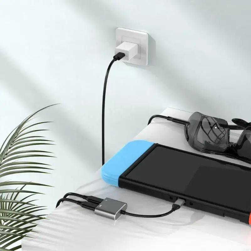 F3MA USB C ไปยังแว่นตา AR และอะแดปเตอร์ชาร์จสำหรับ AIR/2 USB C ถึง AR Glasses Adapter ใช้อะแดปเตอร์ขณะชาร์จ