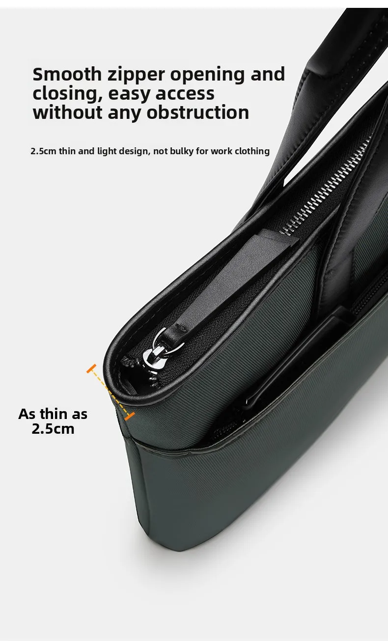 Men's Business Briefcase Wear-Resistant Laptop Notebook Computer Bag Document Handbag for Office Commuting Travel