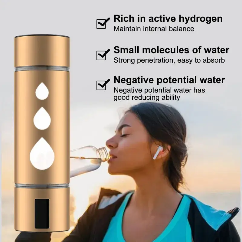 5000PPB Hydrogen rich Water Bottle cup 230ml SPE PEM Portable H2 Cup Home Outdoor Use