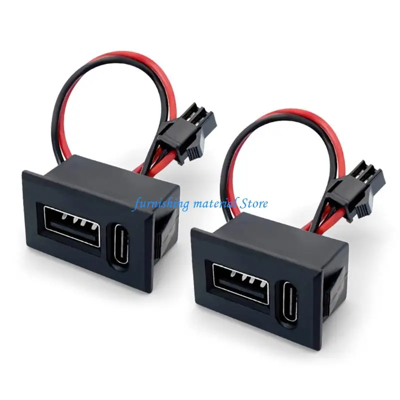 Y5GD USB Type C Female Flush Mount Adaptor Socket for Various Electronic Devices