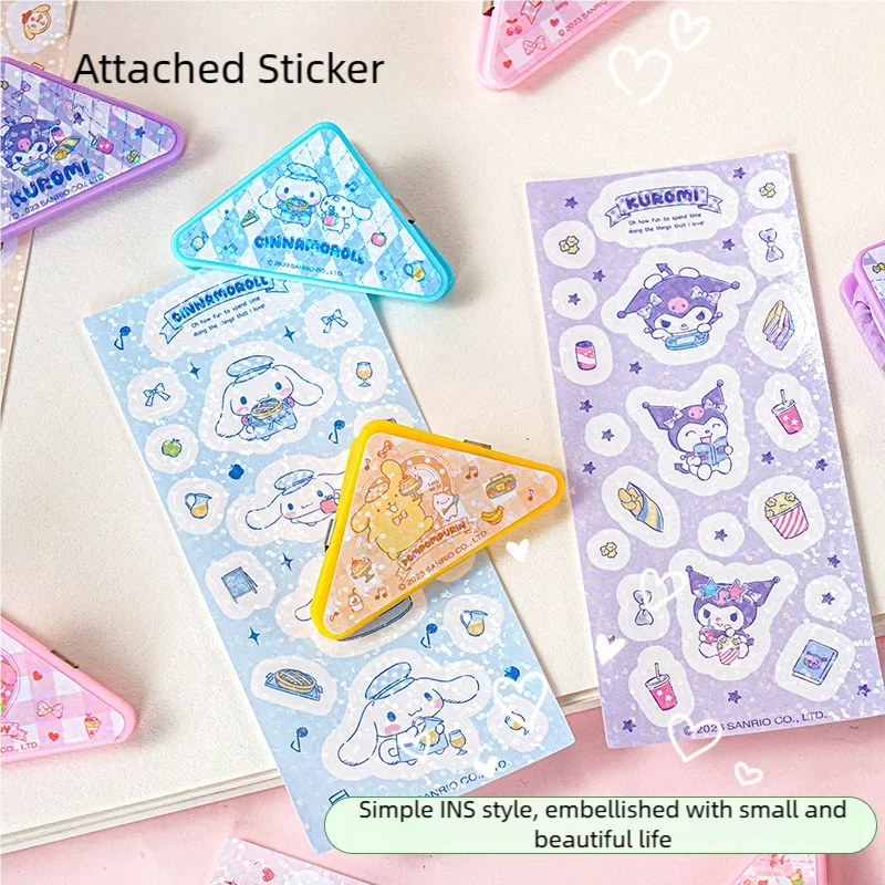 Sanrio Kuromi Pack of 4 Corner Clips Colored Stationery Triangle Clips for Organizing Exam Papers Receipts Office Seal Clips