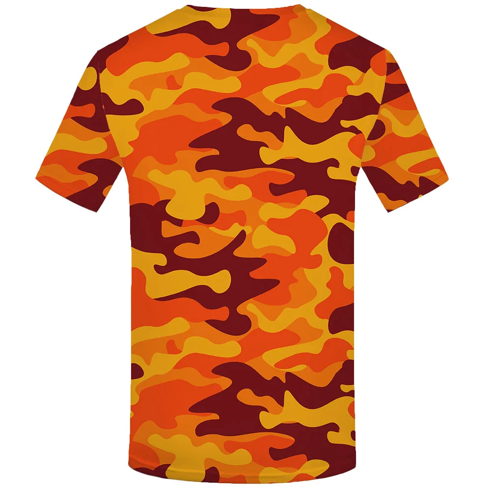 2023 New Orange Camouflage T Shirt Men Camo Tshirts Casual Military Anime Clothes Colorful T-shirts Gothic 3d Printed Tshirt