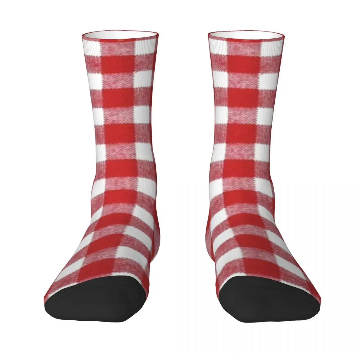 

Red And White Checkered Socks Harajuku High Quality Stockings All Season Long Socks Accessories for Unisex Gifts