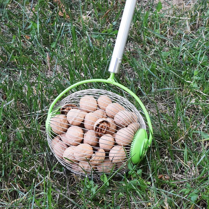 Nut Gatherer Rolling Nut Collector Picker Adjustable Lightweight Outdoor Manual Tools for Picker up Walnuts Pecans Golf and Ball