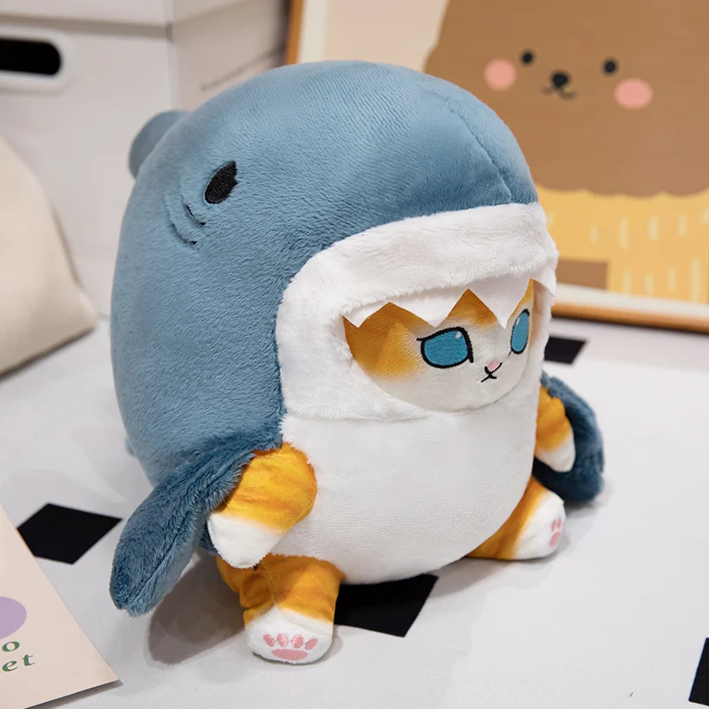 20/33cm six styles Pick shark with cat and dog combination plush toy for children's birthday gifts