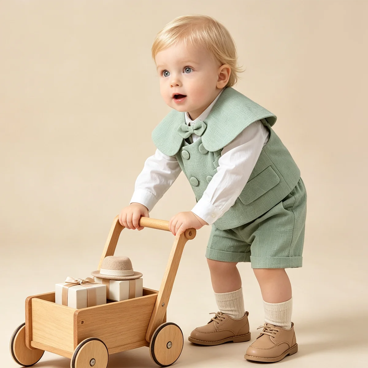 بدلة رسمية خضراء للأولاد الصغا - مراجعة Baby Boy Suit Set Baptism وسعره