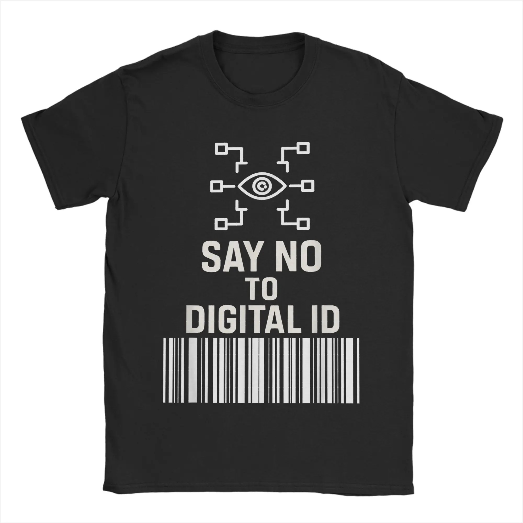 Say No To Digital Id British T-Shirt Men BritCard Protest Privacy Cotton Tee Shirt Crewneck Short Sleeve T Shirt Gift Clothing