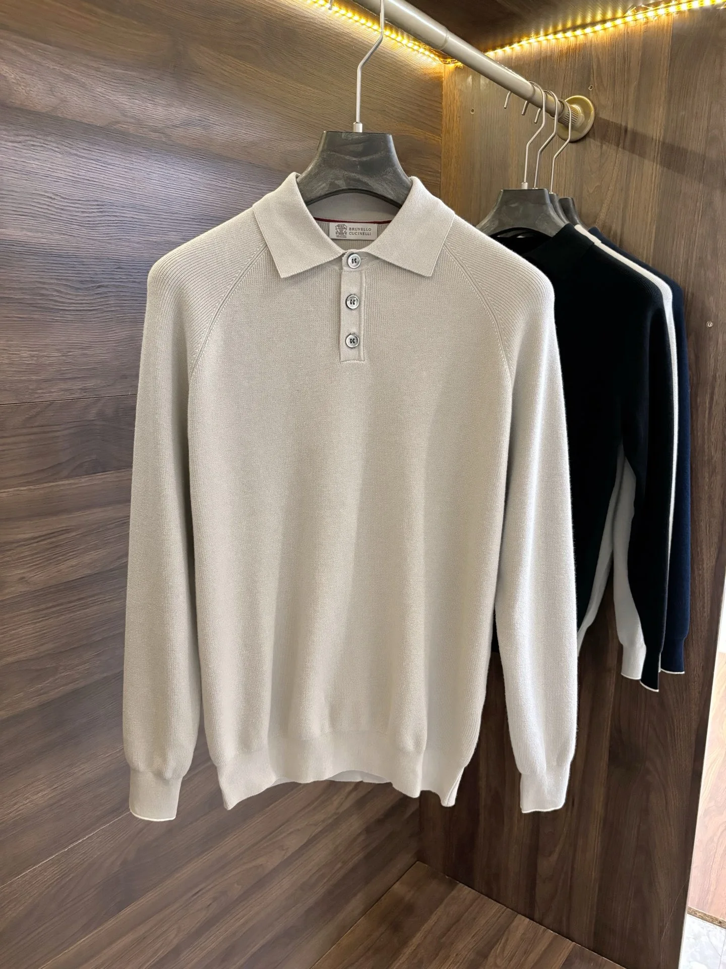 

Busin Casual Knitted irt Men's Autumn Winter Flip Collar Sweater Comfortable Cotton Long Sve Wear Resistant