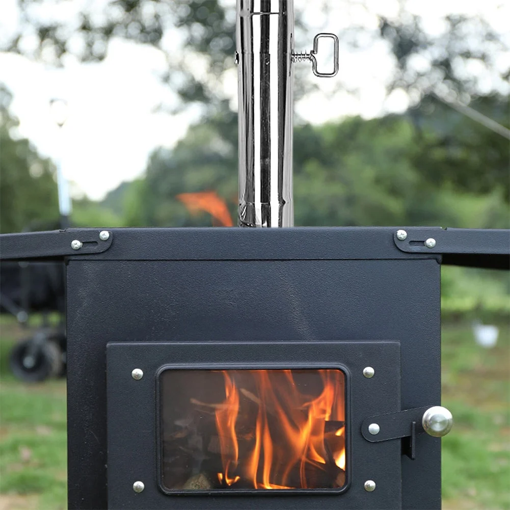 Protective Stove Tube Accessory Smoke Pipe BBQ Tent Protector Adjustable Smoke Pipe Protective Mesh Hole Stainless Steel