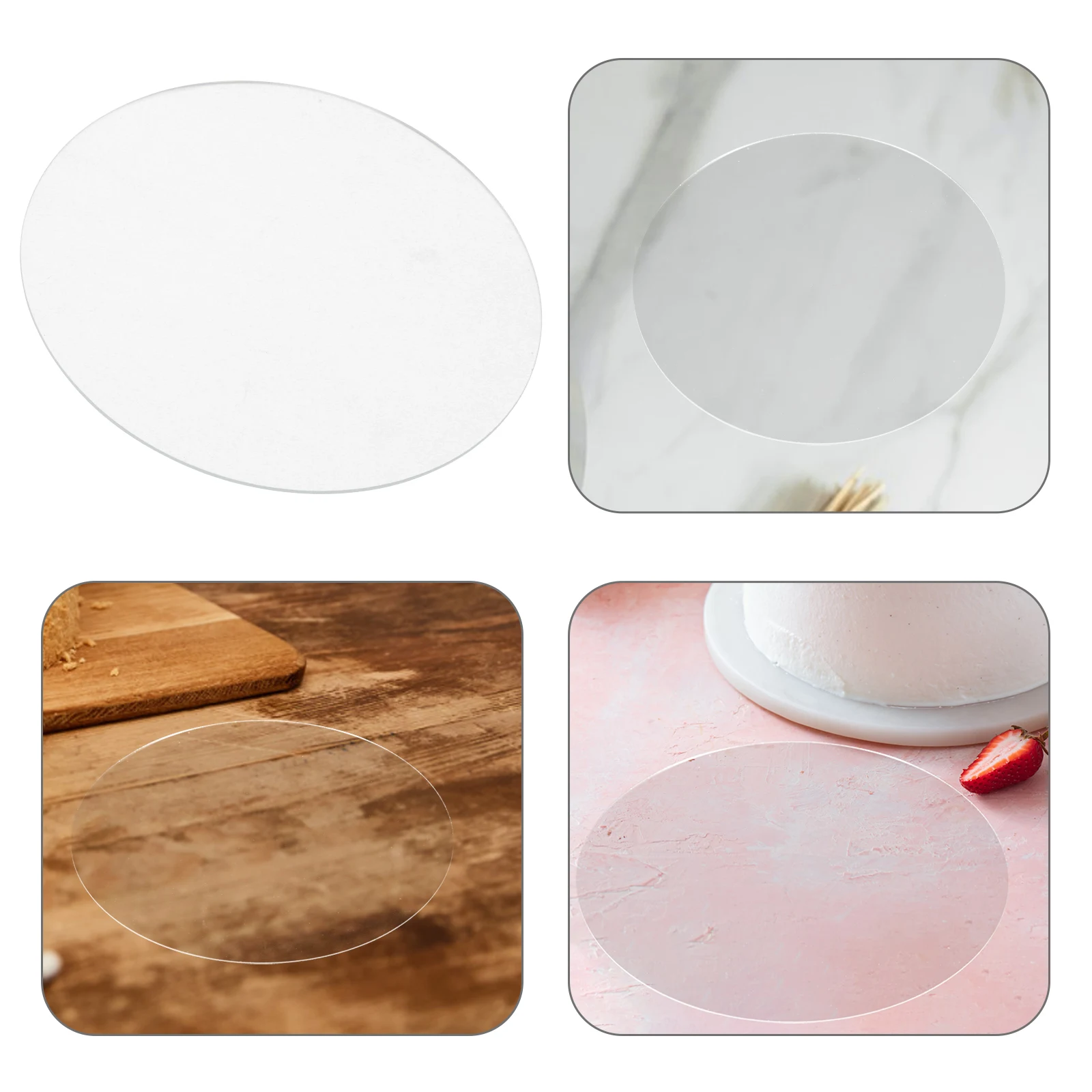 

Reusable Clear Round Acrylic Cake Board Cake Circle Drum Dessert Display Base Birthday Party Decor Board Base Round