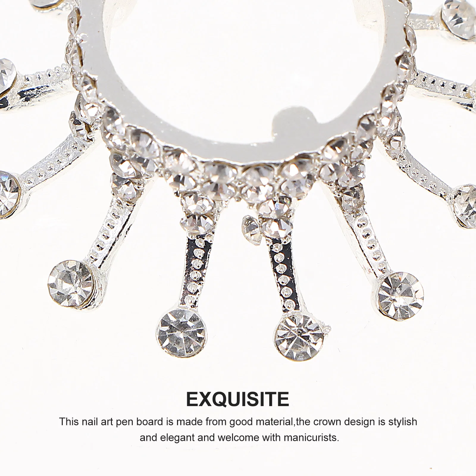 

2Pcs Crystal Glass Nail Art Pen Stand Reusable Color Mixing Plate Noble Look Manicure Accessory DIY Gift Idea Nail Art Pallets