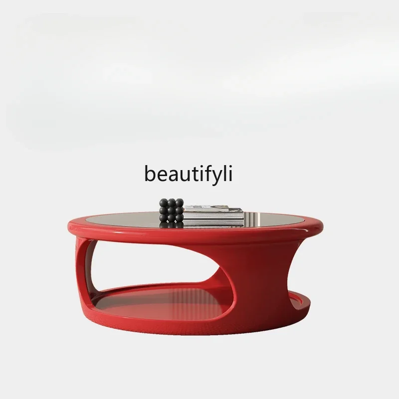 

Designer special-shaped coffee table living room household small apartment modern simple light luxury high-end round tea table