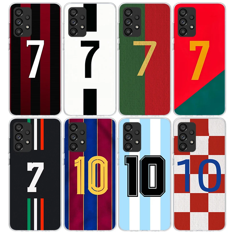 FootBall SuperStar Number C 7 10 Phone Case For Samsung Galaxy A15 A14 A13 A12 A55 A54 A53 A52S A25 A24 A35 A34 A23 A33 A22 A32 