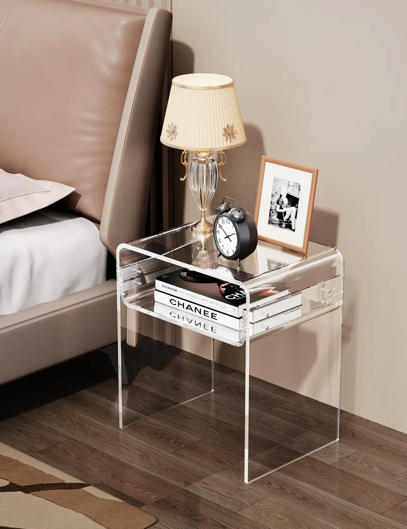 Transparent Acrylic Bedroom Bedside Table Living Room Minimalist Coffee Table Bedside Bedside Table Bedroom Home Decoration